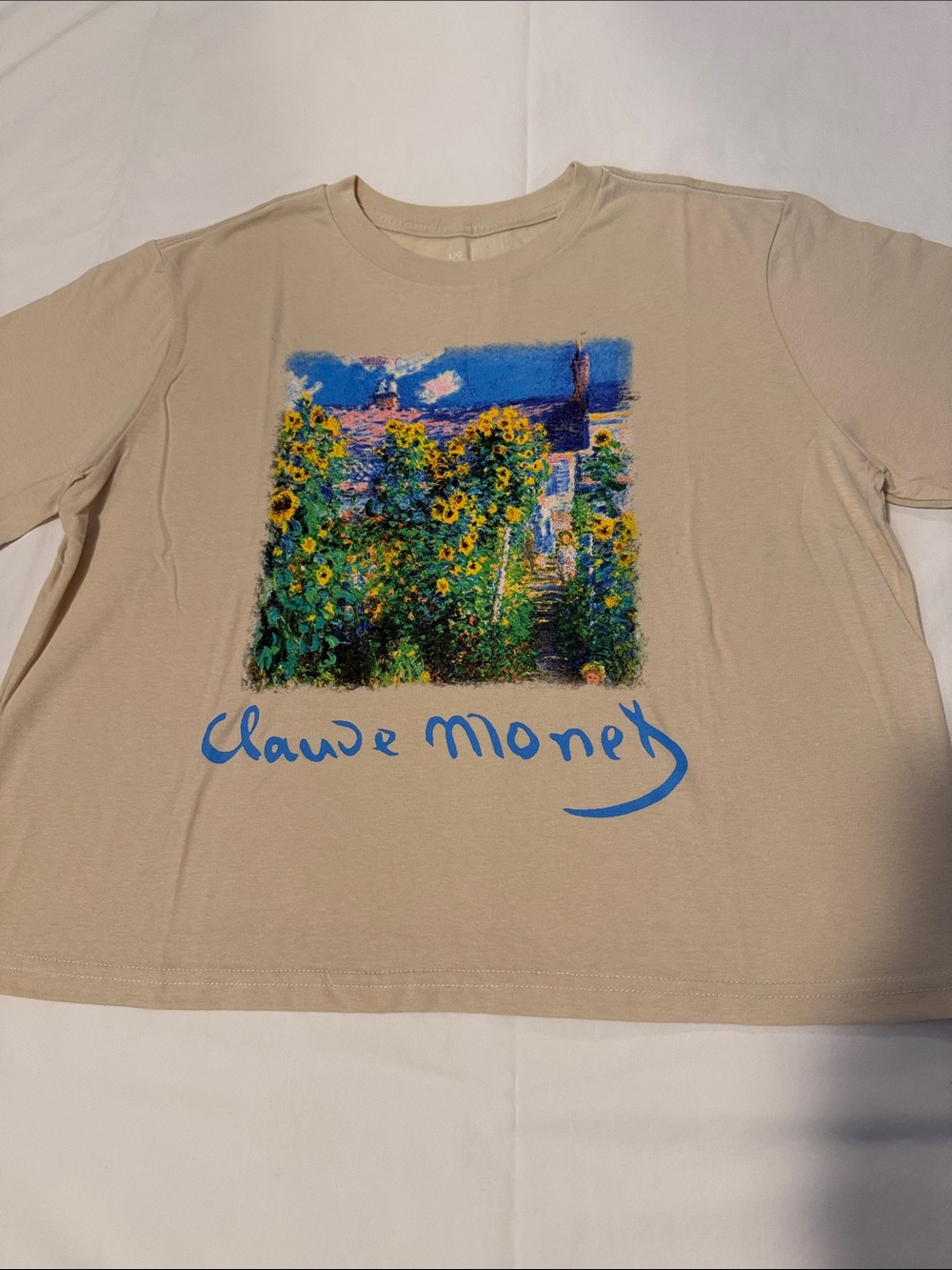 Claude Monet Garden at Vétheuil Graphic Tee in Beige L NWT